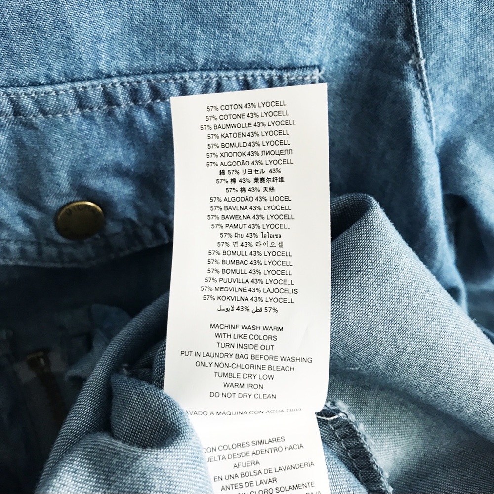 Michael Kors Chambray Zip-Front Shirt - Picture 7 of 12